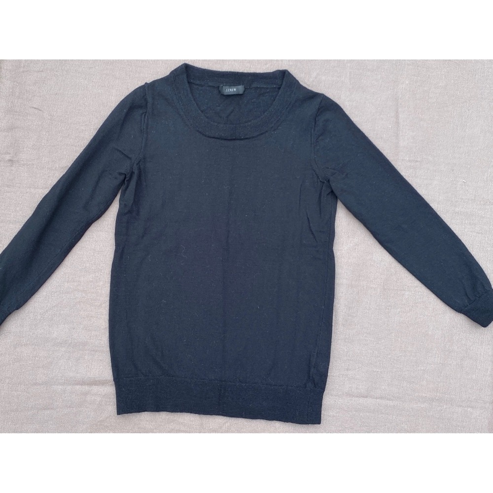 J Crew Black‎ Long Sleeve Crew Neck Sweater Womens Size Medium